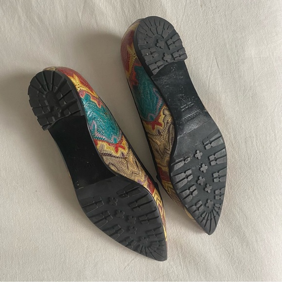 Missoni • Vintage Zigzag Leather Ballet Flats - Picture 4 of 5